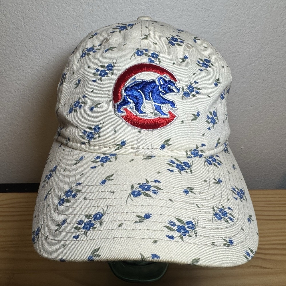 Chicago Cubs New Era Cream Chrome Bloom 9TWENTY Adjustable Hat
